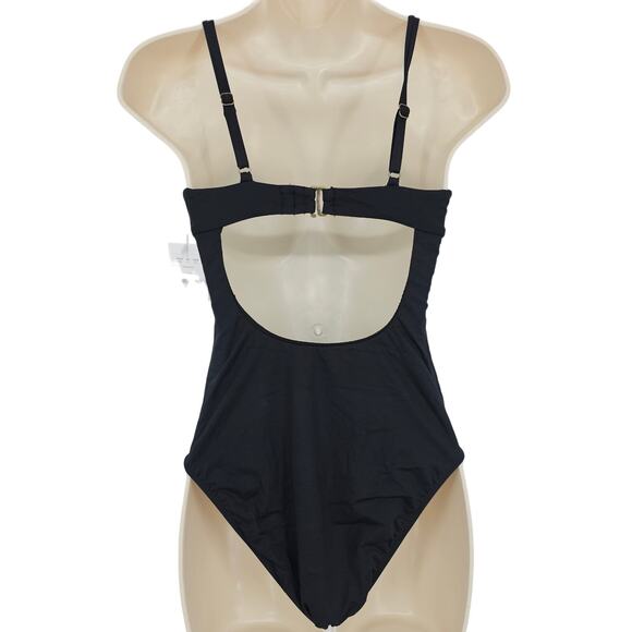 Andie Swim Womans size S/Tall Bermuda One Piece Swimsuit in Black Demi Cup NEW - Picture 3 of 8